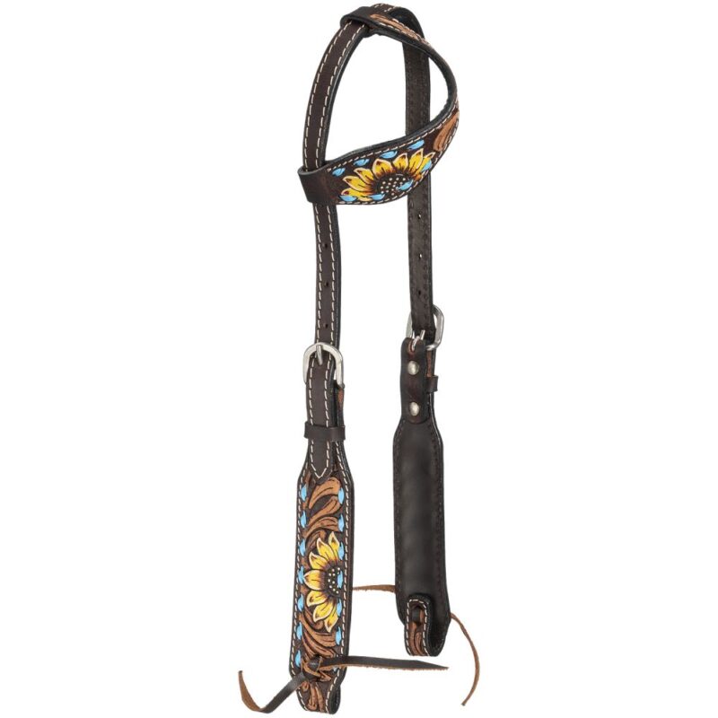 Royal King Sunflower & Buckstitch Pony Single Ear Headstall