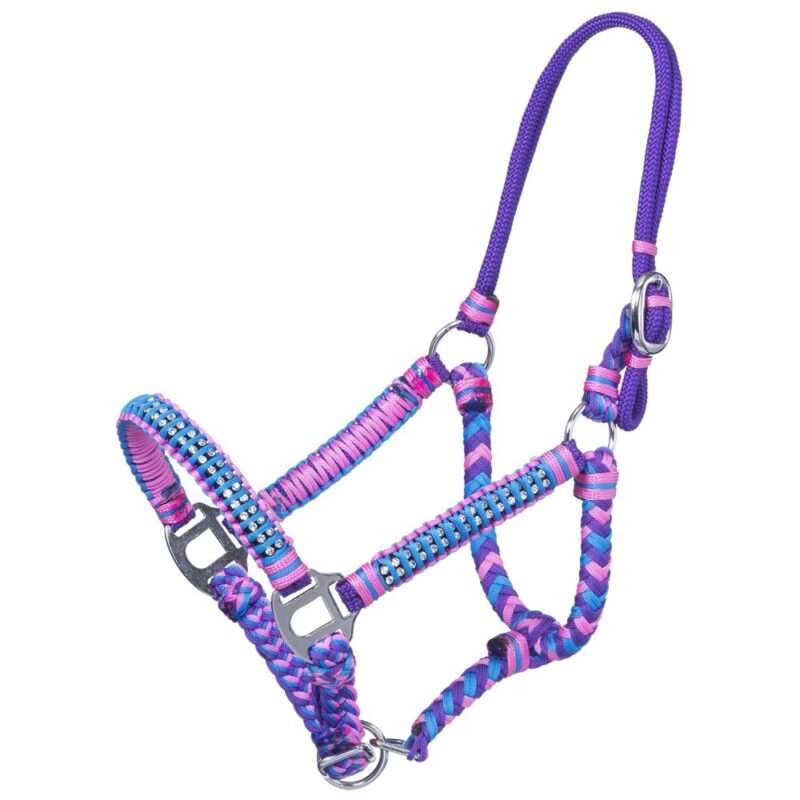 Tough1 Mini Braided Cord Halter With Crystal Accents